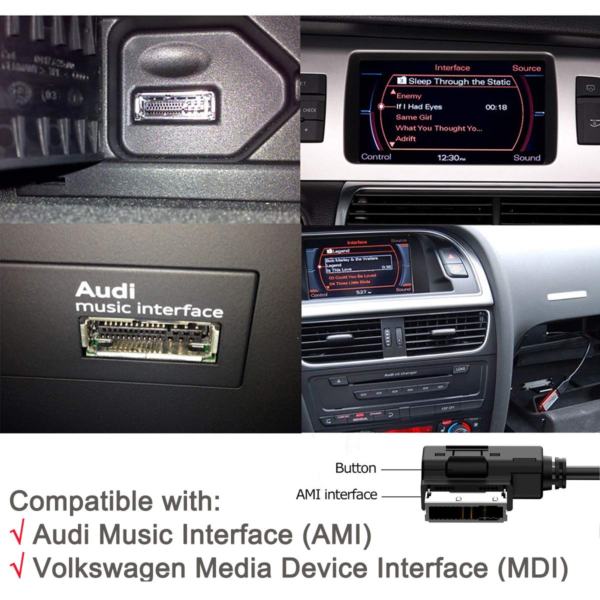 AMI to USB Type-C Charge Cable Adapter for Audi VW, USB-C Charger Cord Compatible for Samsung Galaxy S9 Note 9 8 S8 Plus,LG V30 V20 G6 G5,Google Pixel (Only for Charging) image 5