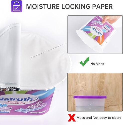 Miniatura 5 de NATRUTH Paquete de 3 absorbentes de humedad de 21.5 onzas, aroma de lavanda de 33.8 fl oz*3, deshumidificador portátil de armario, cubo absorbente