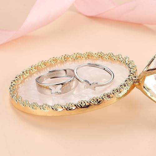 Miniatura 4 de MILACOLATO Matching Rings for Couples 925 Sterling Silver Matching Heart Promise Rings I Love You Engagement Wedding Ring Sets for Him and Her