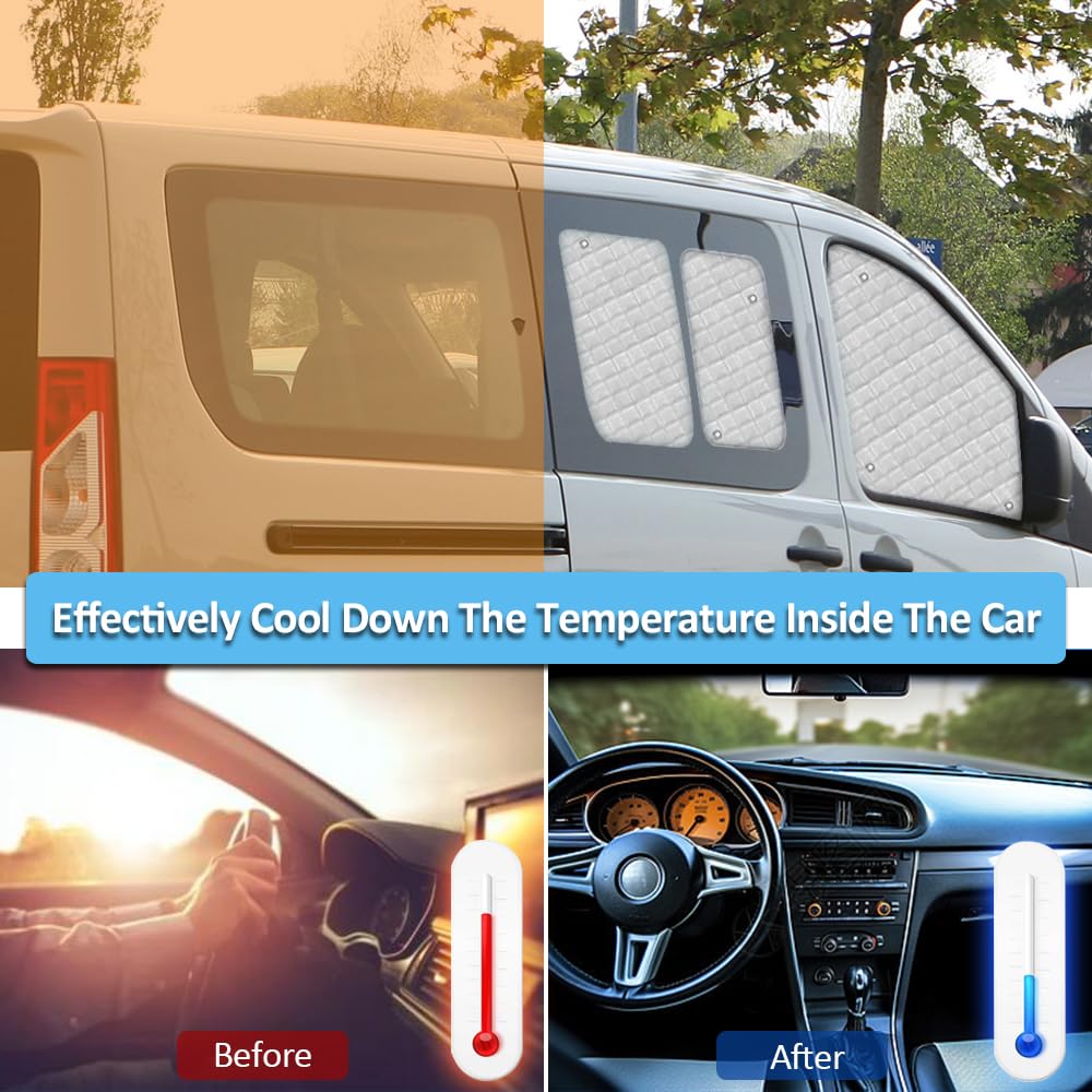 Protector de Parabrisas Compatible con Citroen Jumpy Fiat Scudo Peugeot Expert (LWB) 2007-2016 - Cubierta de Parabrisas de Coche, Parasol Coche Termico, Cubierta de Parasol Interna para Automóvil
