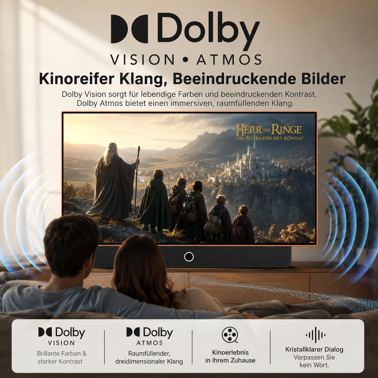 OFD Portable Smart TV 27 Zoll,Outdoor Fernseher 1080P Android14 OS (orange)