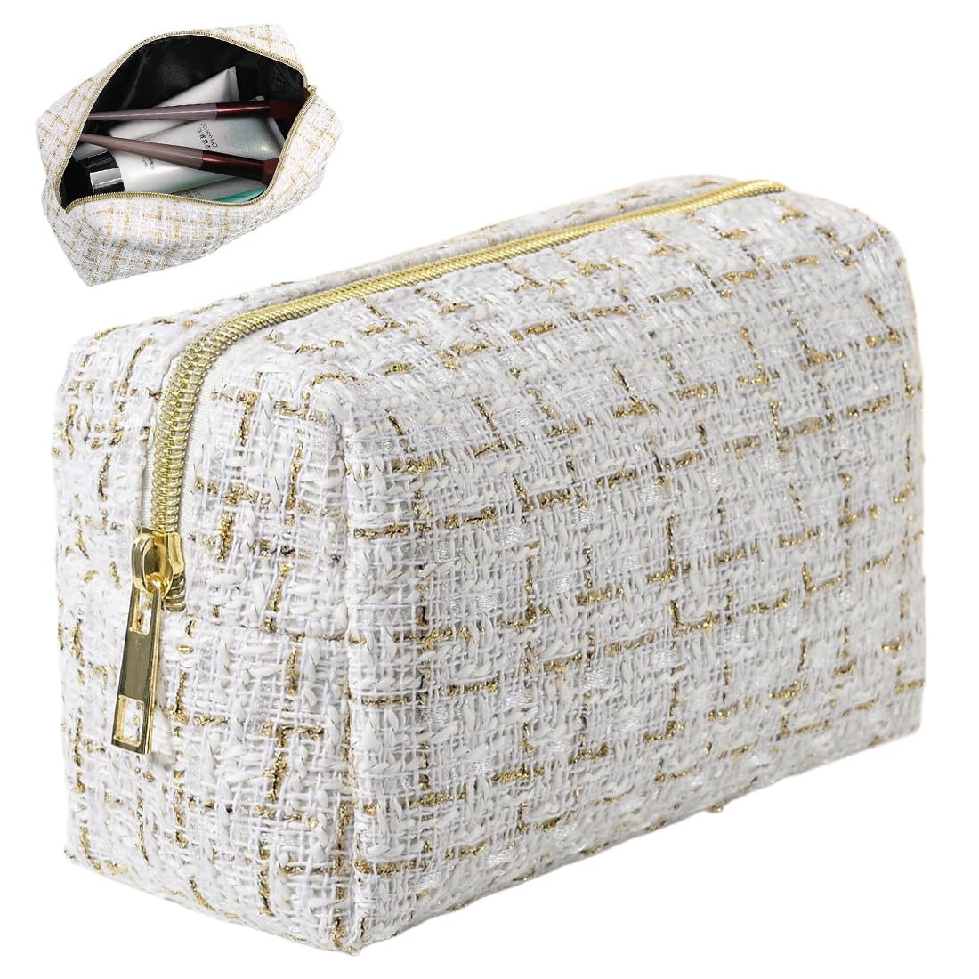 1 x Grande borsa da toilette con scomparti per donne, uomini, ragazze e ragazzi. Borsa per la scuola, borsa per il trucco, borsa per bambini o borsa da viaggio