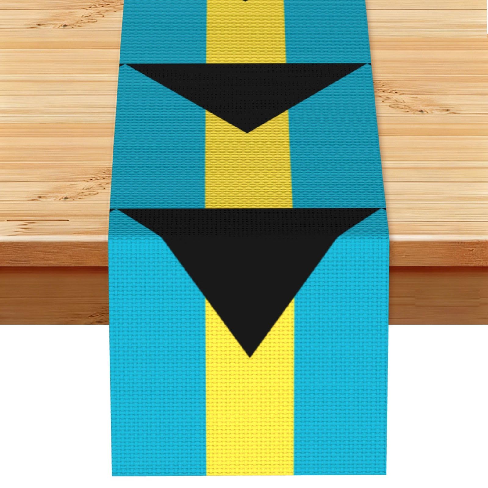 Flag of the Bahamas Table Runner 13x72 Inch Dining Decor