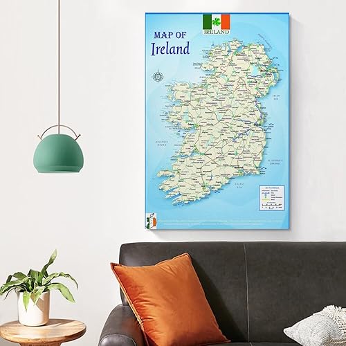 Miniatura 4 de TDX Mapa de Irlanda A2 - Póster artístico laminado de Atlas político y geográfico para pared, póster artístico y artístico para pared, póster