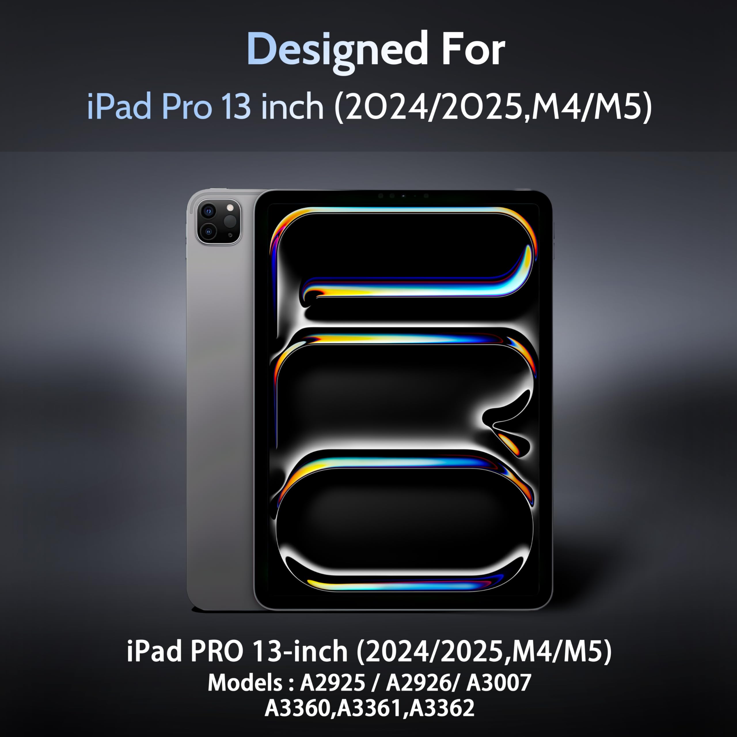 Peslv 4-Wege Magnetischer Sichtschutz für iPad Pro 13 Zoll M4/M5 [2024/2025 7/8th Gen], 360 Abnehmbar Anti-Blaulicht-Blendung Spionagefilter, Hochempfindlich, Blasenfrei, Schwarz Sicherheit