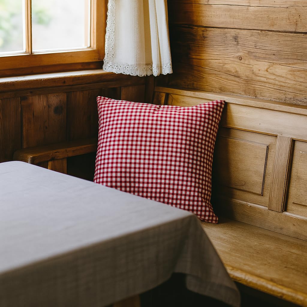 Kissenbezug Karo 1x1 Cm Landhausstil - 40x40 Cm Mit Reißverschluss