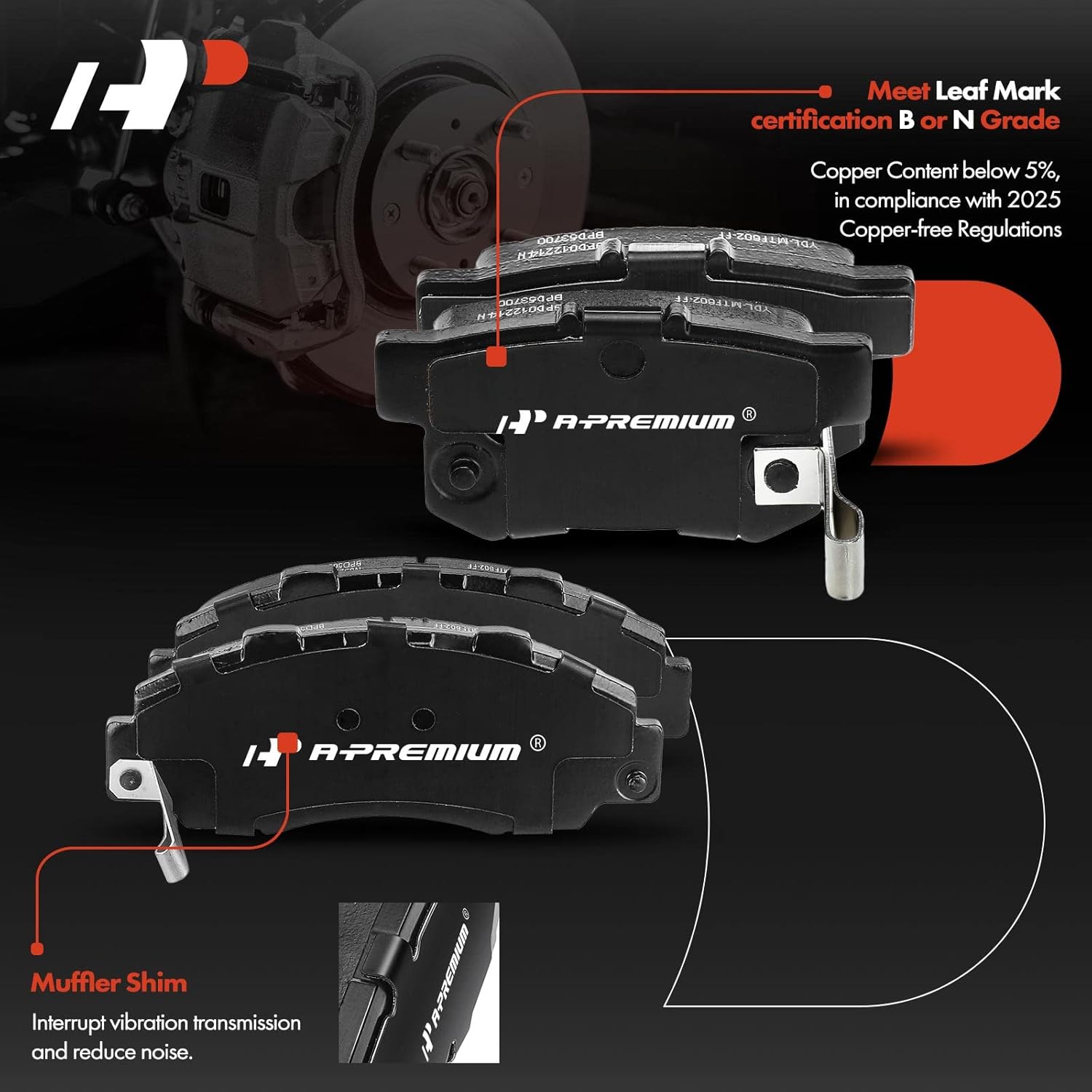 A-Premium Front and Rear Drilled and Slotted Disc Brake Rotors + Ceramic Pads Kit Compatible with Select Honda Models - Accord 1998 1999 2000 2001 2002, 12-PC Set