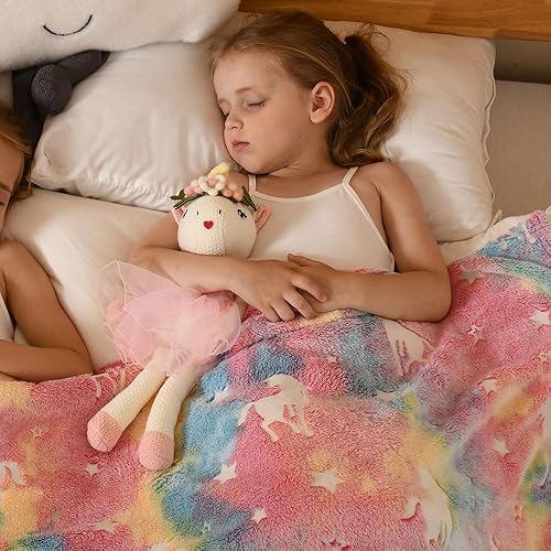 Miniatura 6 de Muñeca de unicornio de peluche para niñas, muñeca bailarina, bolsa de transporte de felpa, 3 juegos de accesorios de tela, cuidado de mascotas,