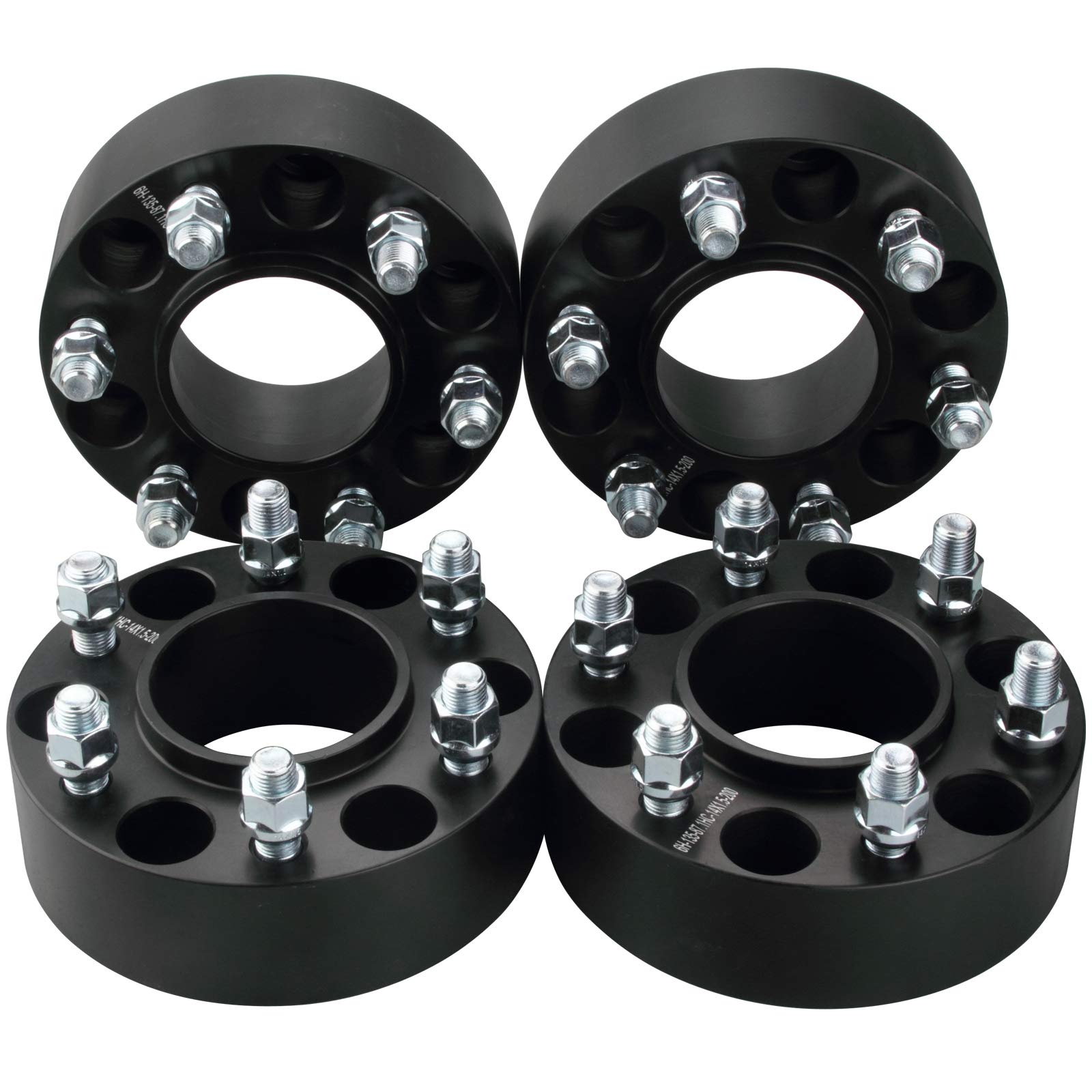 DCVAMOUS 4PC Black Hubcentric 6x135 Wheel Spacers 3 Inch with 14x1.5 Studs 87.1mm Hub Bore Compatible with Ford 6 Lug 6x135mm for 2015-2025 F150