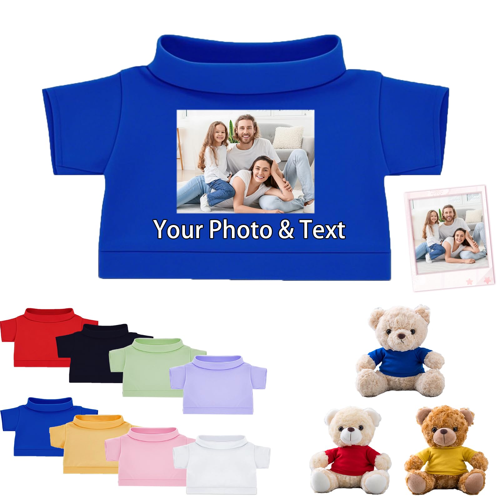 Vestiti Personalizzati per Oorsacchiotti con Nome del Foto, Abbigliamento Personalizzato Animali Peluche Adatto a Orsi di Peluche di 20-40 cm, Abbigliamento Personalizzato per Bambole