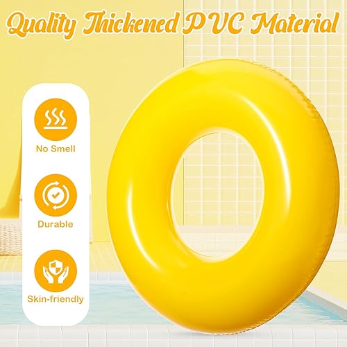 Miniatura 3 de Flotador inflable grande de piscina de 36 pulgadas, flotadores de piscina para adultos, tubo inflable de juguete para niños y niñas, vacaciones de