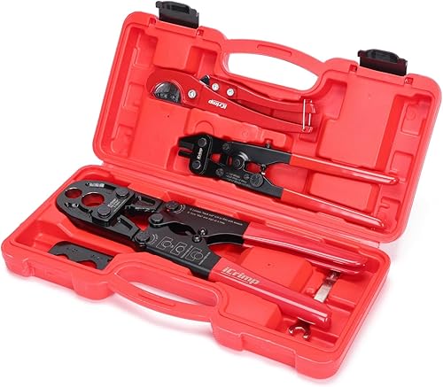 Miniatura 12 de iCrimp IWS-1807CN PEX Kit de herramientas de crimpado con crimpadoras PEX, cortador de tubos PEX, herramienta de extracción de anillos de cobre para