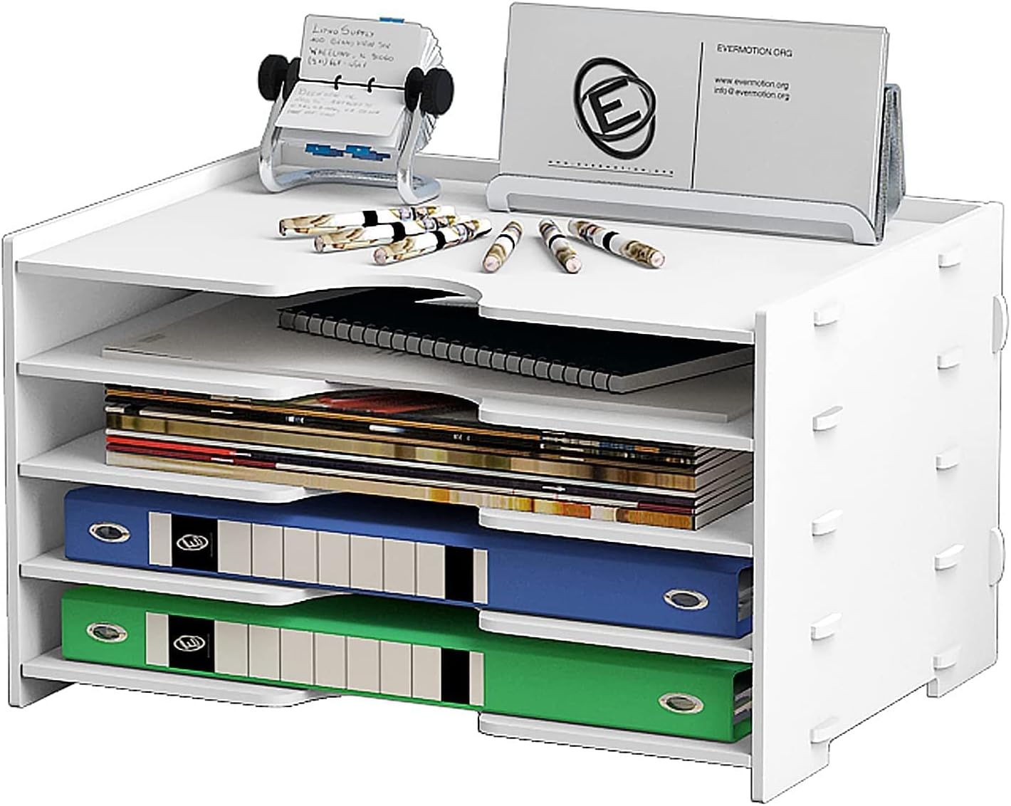 BQKOZFIN 4Tier Desktop File Folder Organizer, File Sorters Letter Mail