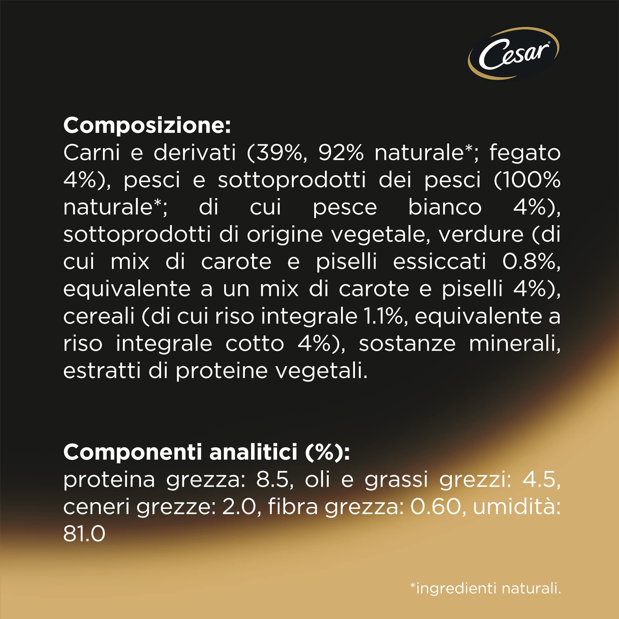Cesar Scelta Dello Chef Pesce Bianco alla Griglia con Riso Integrale e Verdure, Pesce, Misto, 150 g (Confezione da 14)