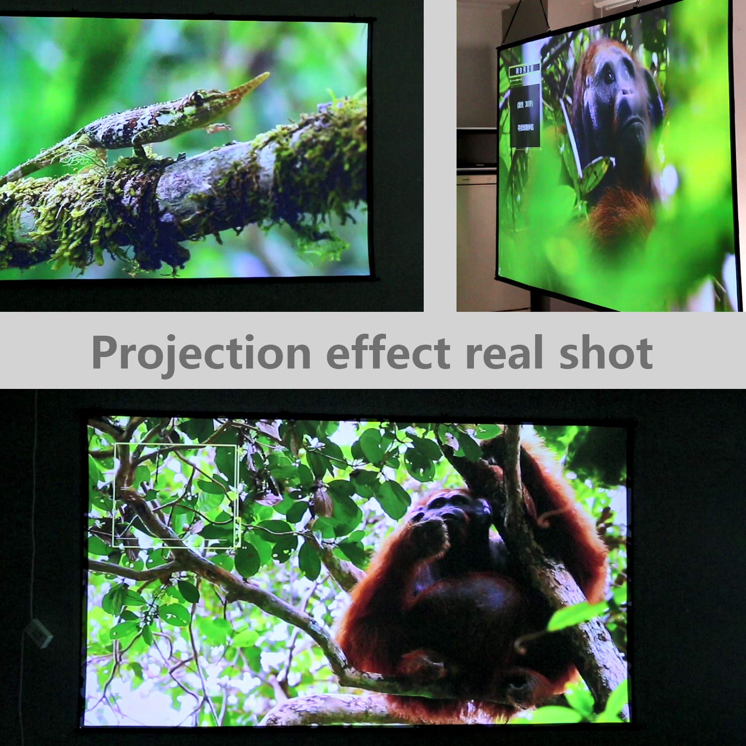 Écran de projecteur en matériau polyester élastique Support noir 59x105 pouces Convient pour le bricolage jusqu'à 130 pouces Écran de projection 16:9