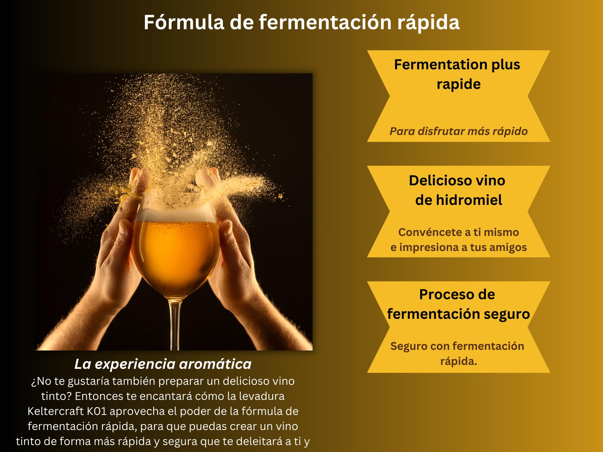 Keltercraft K02 Levadura de Hidromiel Vino [10g: Para 25L] | ¡Crea tu propio vino de hidromiel!