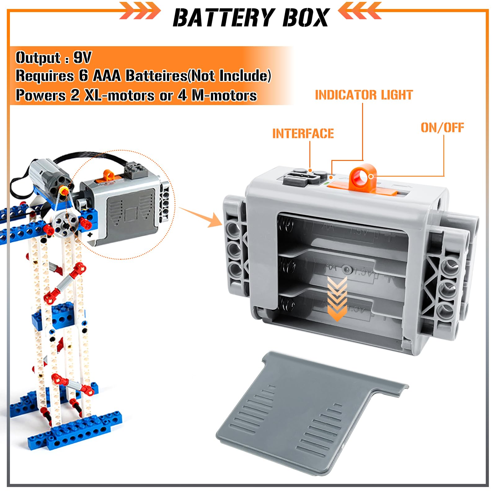 Technik Power Functions Servo Motor Function 25-teiliges Technik Motoren Set Technik Batteriebox Set Elektrisches Spielzeug-Motor, Technik-Power-Functions-Set für Kompatibel mit Lego Technic