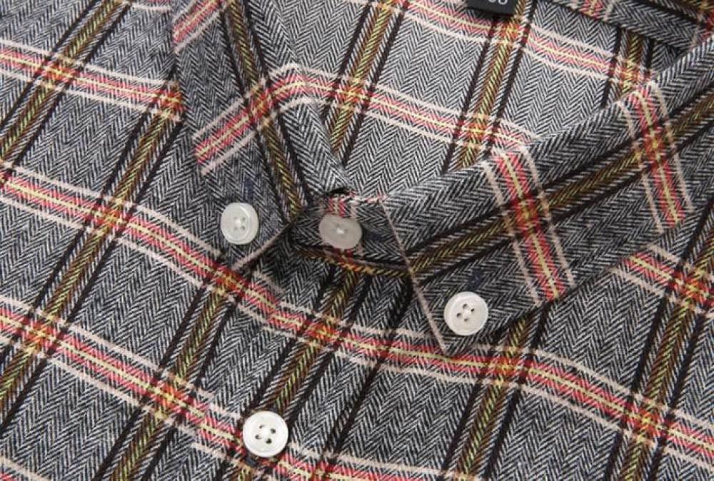 HGJH Herren Flanellhemd, Herren Langarm Flanellhemd Thermohemd Gitter Blaues Hemd Baumwollhemd Herren Regular Fit Holzfäller Bequem Karierte Hemdjacke Lässiges Arbeitshemd Für Herren Jungen