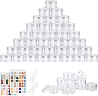 Flintronic 64 db 5ml átlátszó műanyag tégely spatulával és címkével kozmetikához 1