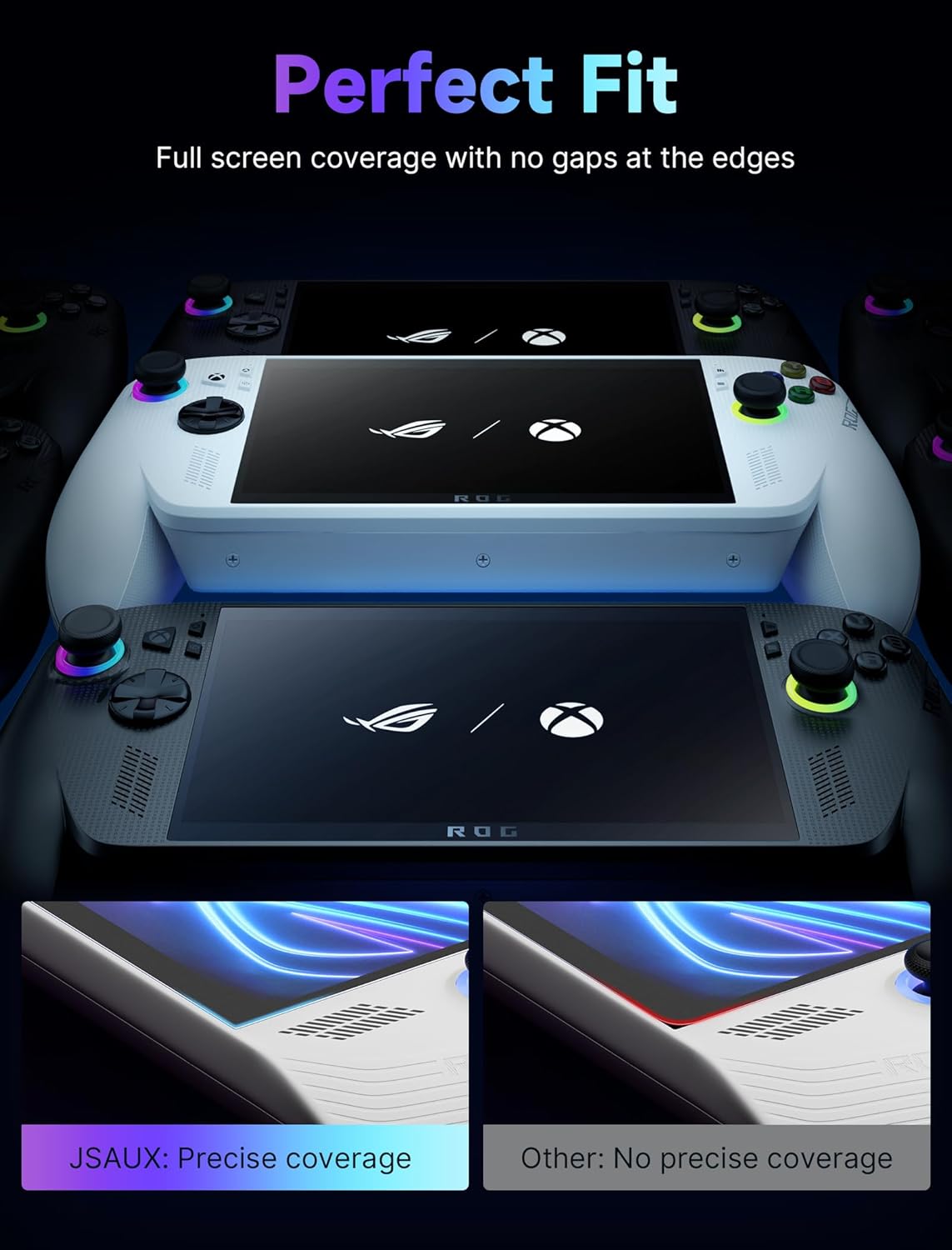 JSAUX Anti-Glare Screen Protector for ROG Xbox Ally/ROG Xbox Ally X (2025) / ROG Ally 2-Pack, Matte 9H Hardness Tempered Glass with Guide Frame, 7" Anti-Scratch Screen Protector for ASUS ROG Ally X | Anti Glare, 9H Hardness, Tempered Glass, with Guiding Frame, 7 inch, Anti-Scratch - Image 5