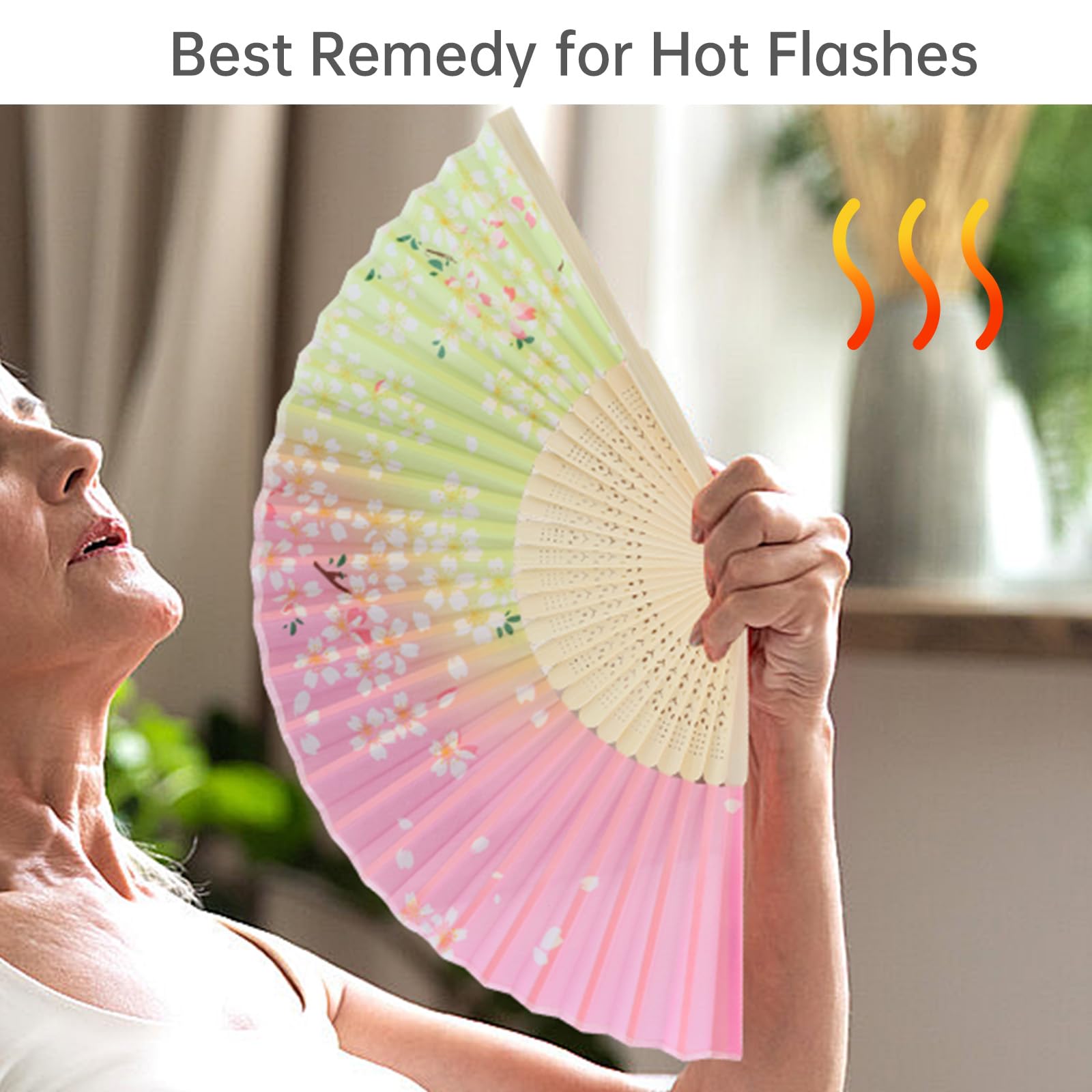 MovFlax 2 Pack Chinese Folding Fans for Women Handheld Fan, Hand Held Chinese Style Silk Bamboo Fans for Dancing Cosplay Wedding Party Props Decoration, Lovely Butterfly and Flower