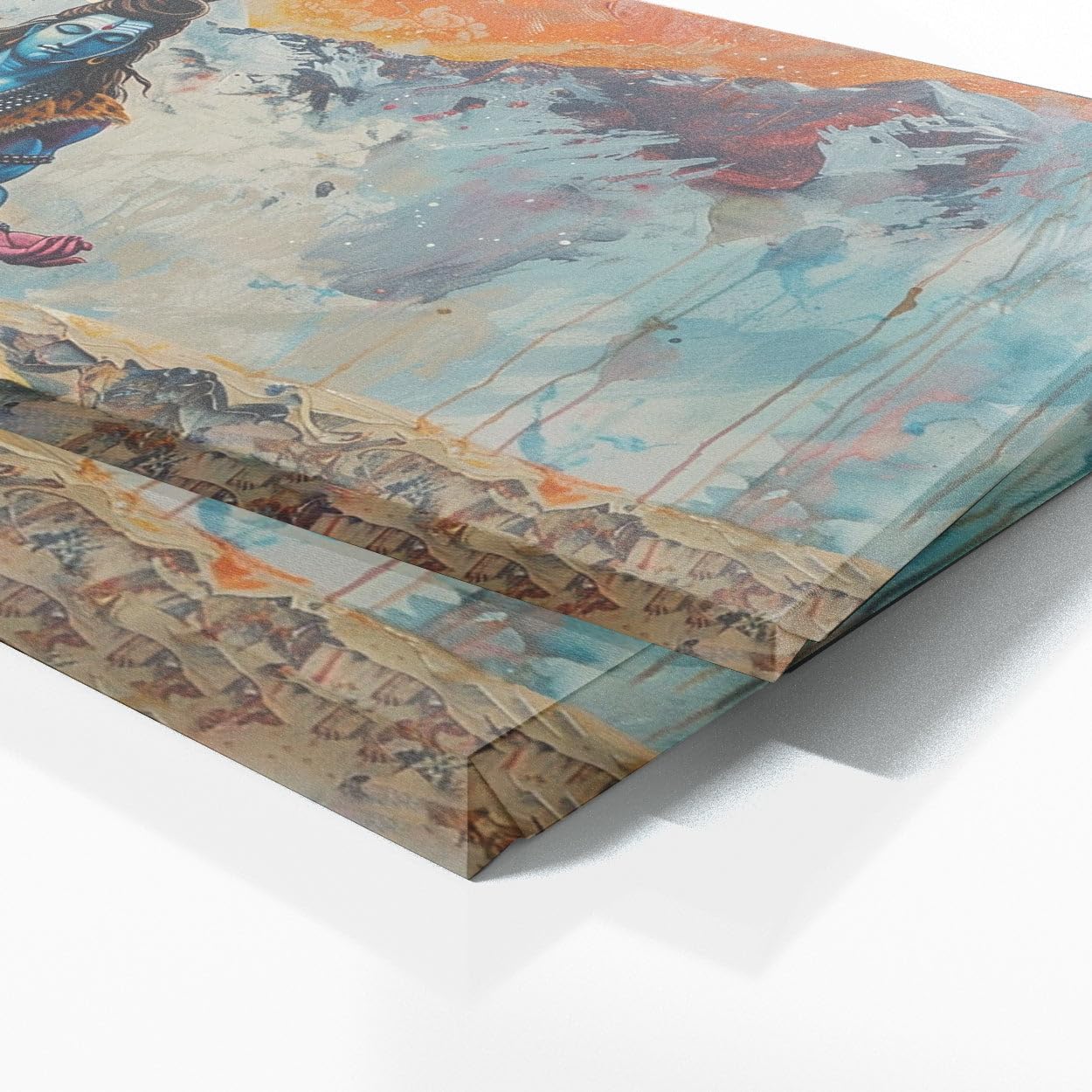 Sense Canvas Shiva Kailash Meditation 71 Canvas Art - Home Decor Wall Art Print Poster Painting Large 40x16 / 0.75"