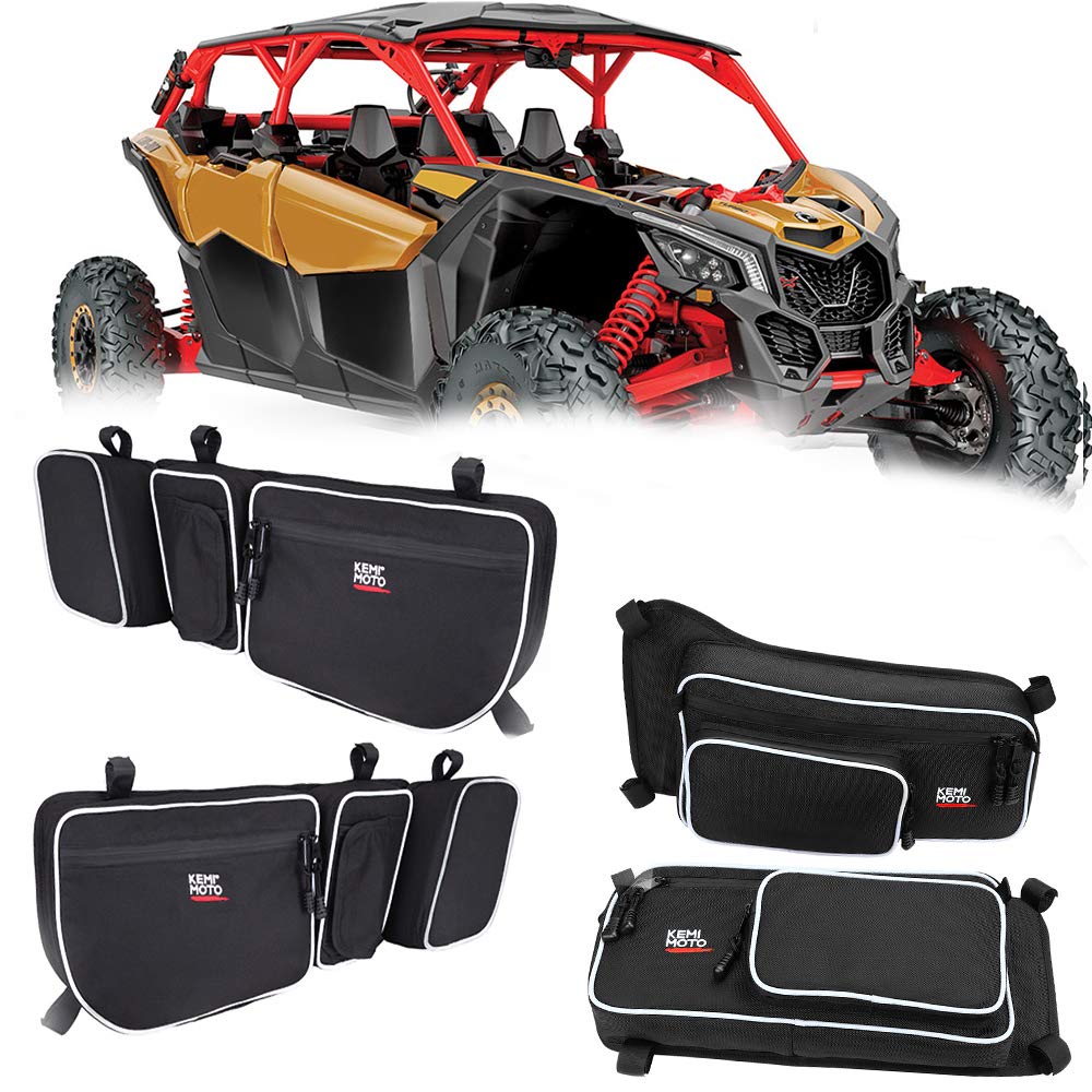 KEMIMOTOMaverick X3 Door Bags, X3 Front and Rear Door Bags Compatible with 2017-2023 Cam Am Maverick X3 Max X DS RS MR Turbo RR,Pack of 4