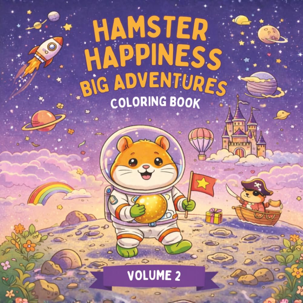 Hamster Happiness Big Adventures Coloring Book Volume 2: Fun, Relaxing Activity Book for Kids