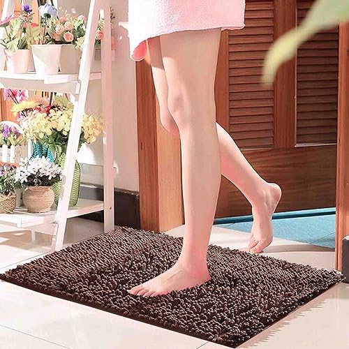 Miniatura 6 de Alfombra de baño lavable de 28 x 18 pulgadas, alfombra de baño color rosa, antideslizante, suave, cómoda, peluda, duradera, gruesa, lavable a