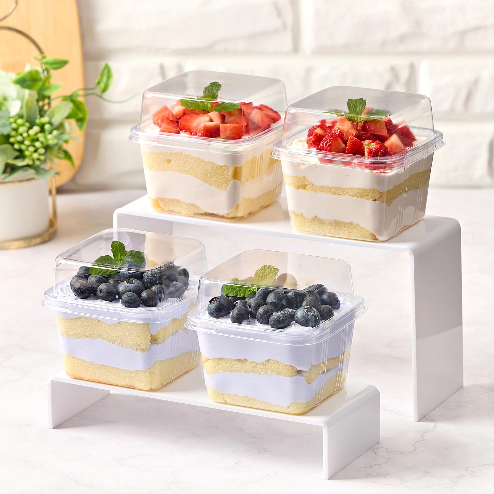 Amazon.co.jp: Zezzxu 100個パック 8オンス プラスチックパフェカップ