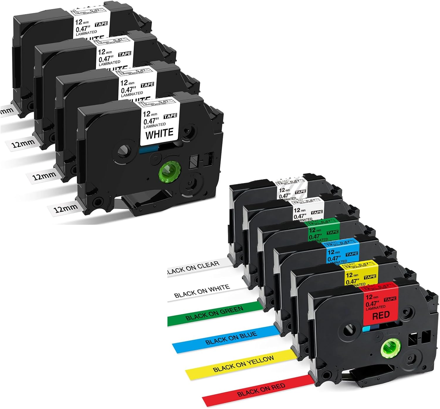 10 Pack Compatible Brother Label Maker Tape 12mm P Touch