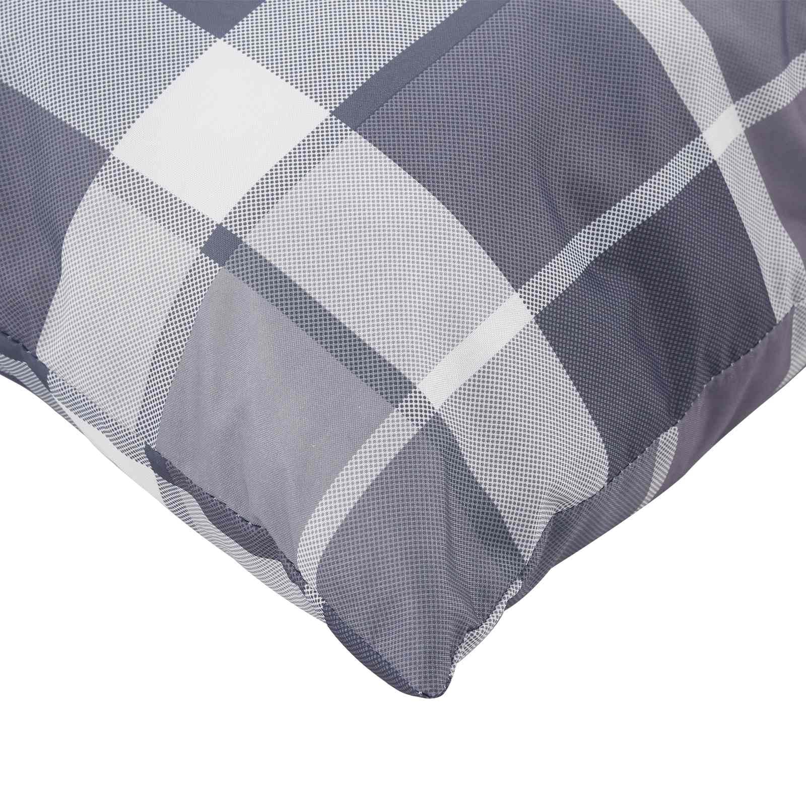 Mangloder - Set di 4 cuscini per esterni, a quadretti, 50 x 50 cm, in tessuto, lavabili e antiscivolo, ergonomici, comodi per giardino, terrazza, balcone, sedia, panca, poltrona, colore: grigio