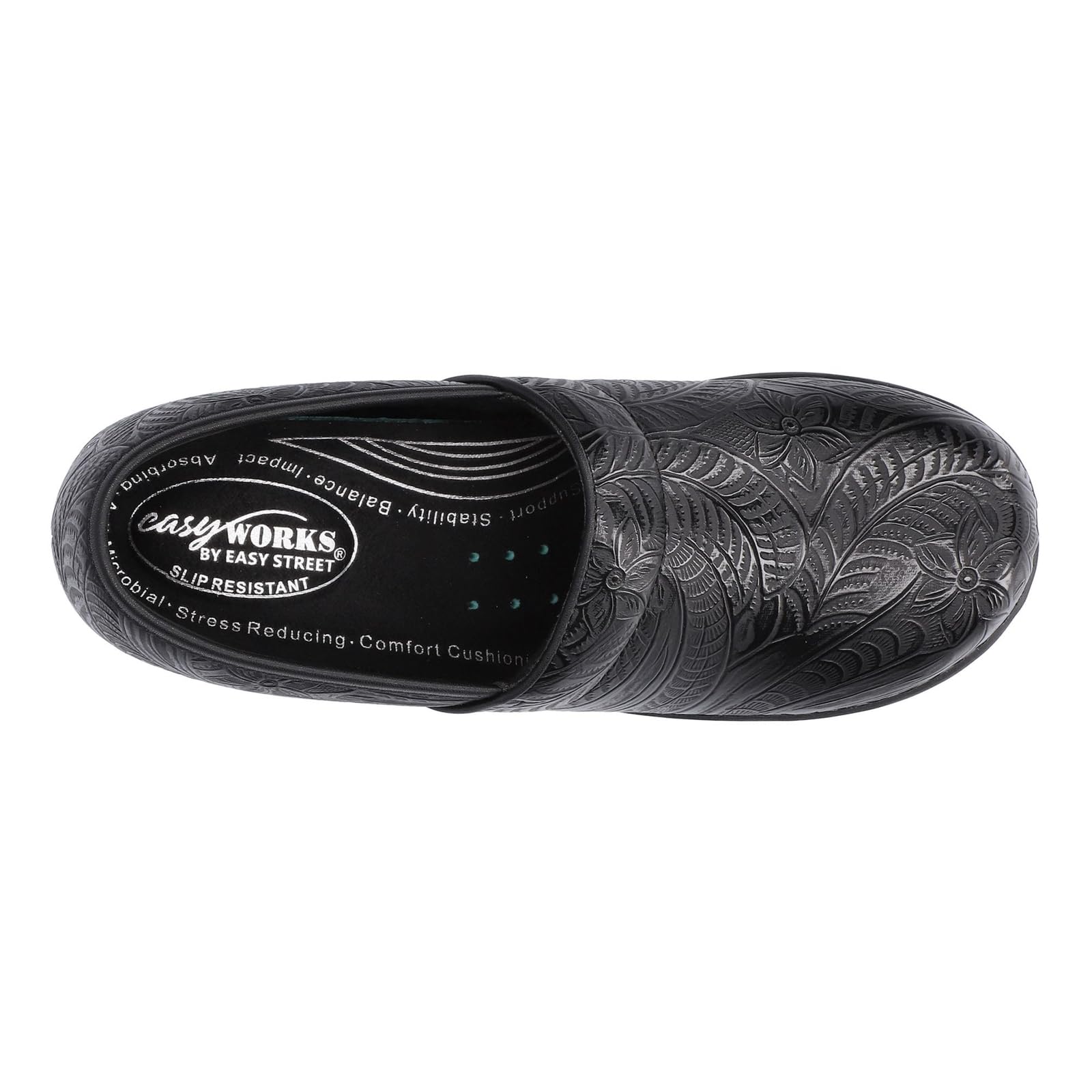 Easy Works by Easy Street Womens Lead by Easy Works Slip Resistant Soft Toe Work Safety Shoes Casual - Black - Size 7.5 W