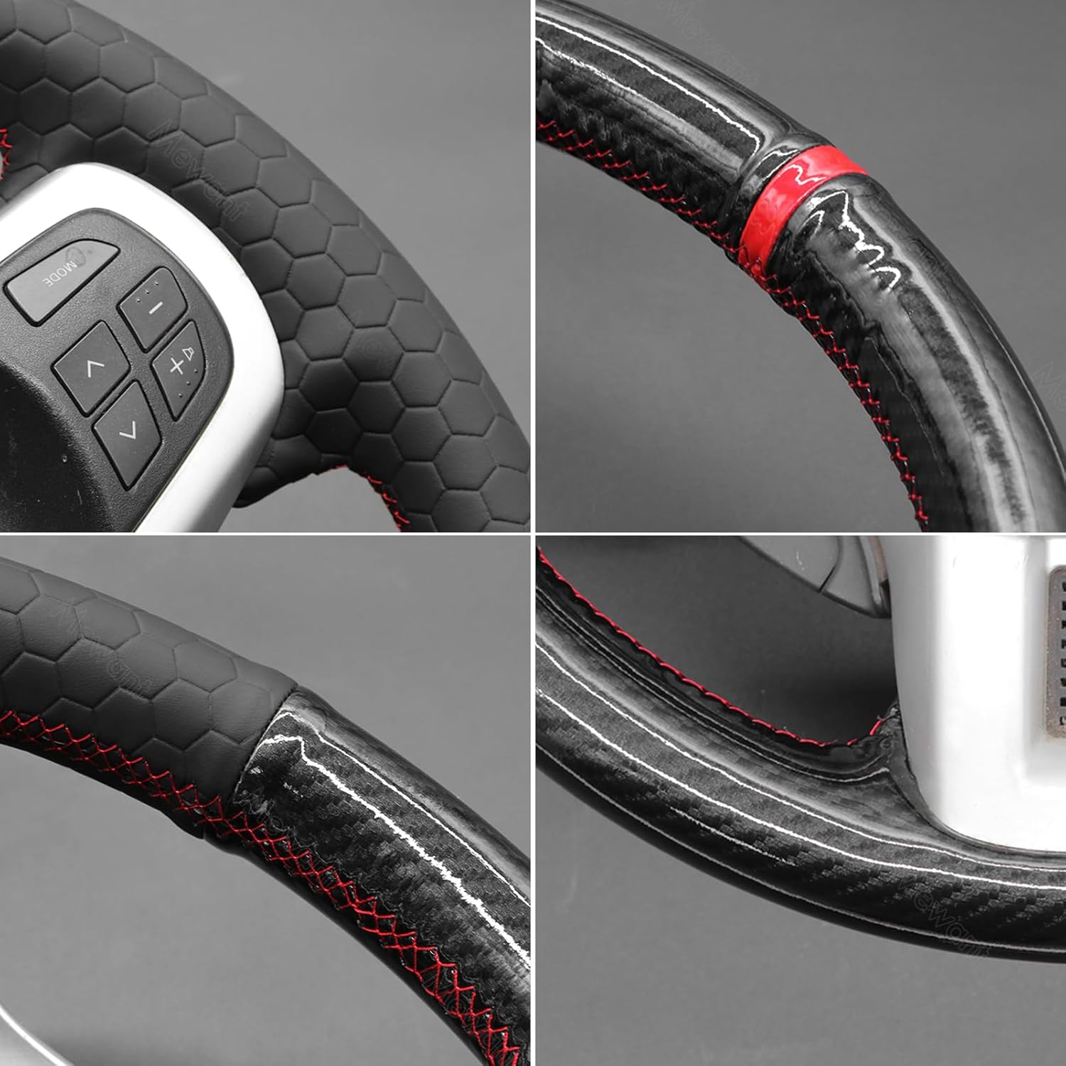 MEWANT Car Steering Wheel Cover for Mitsubishi Lancer Evolution 10 X 2008-2015 Hand-Stitched Car Steering Wheel Wrap