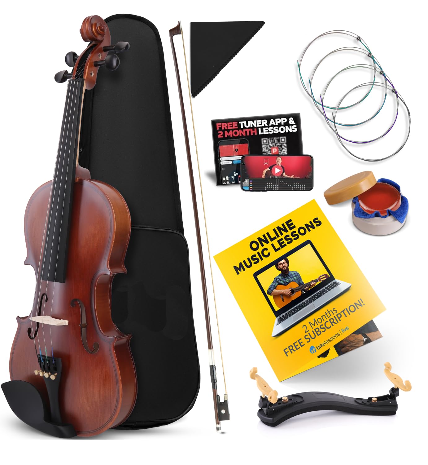 Pyle Full Size Beginner Violin - 4/4 23-Inch Student Full Size