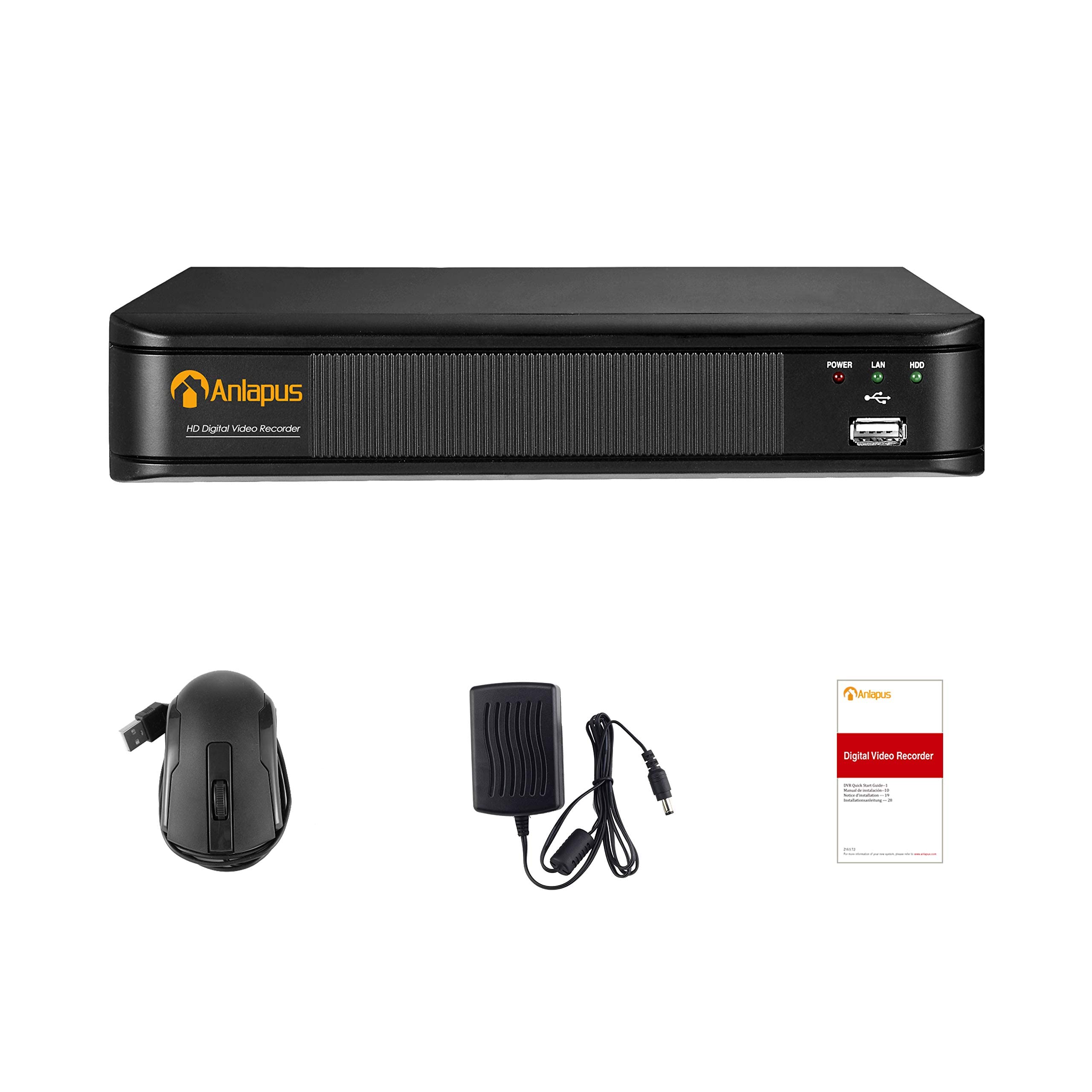 Anlapus 1080P H.265+ 8 Canales Video Grabador de Vigilancia DVR para Kit de Cámaras de Seguridad, Detección de Movimiento, Acceso Remoto P2P