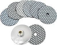 Vista 8 de Almohadillas de pulido de diamante seco de piedra de mármol de granito ComeFloor de 4 pulgadas, 7 almohadillas de molienda más un juego