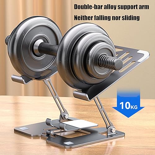 Miniatura 8 de Ergonomic Double Arm Laptop Phone Holder Foldable Aluminum Stand Slip Proof Silicone Grips for Notebook Phones Double Arm Reinforced Laptop Holder