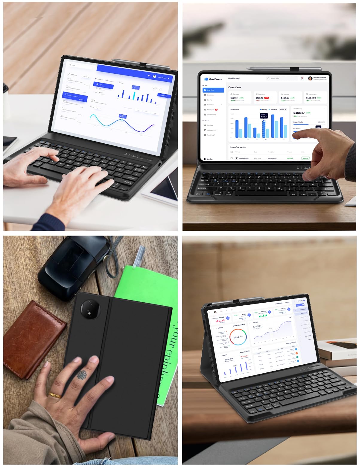 FOGARI Funda con teclado para tablet Honor Magic Pad 2 de 12,3 pulgadas, teclado alemán QWERTZ con Bluetooth desmontable magnético para Magic Pad 2 Tablet de 12,3 pulgadas, negro
