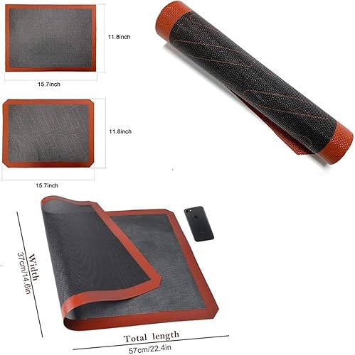 Miniatura 2 de Juego de 3 alfombrillas huecas de silicona para hornear, revestimiento de horno antiadherente, almohadilla de malla perforada, alfombrilla de fibra