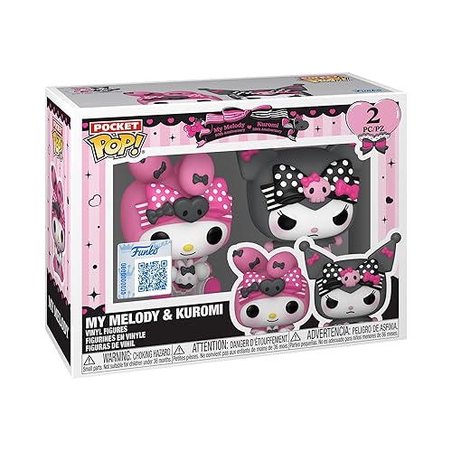 Funko Pocket Pop! Hello Kitty - (Kuromi + 20th) - K/Mystery Mini - K/Mystery Mini 2 Packung - (SE) - Keychain - Neuartiger Schlüsselanhänger - Vinyl-Minifigur Zum Sammeln - Strumpffüller - Anime Fans