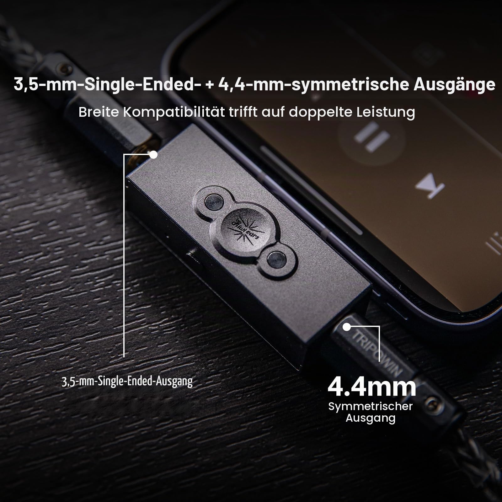 Linsoul Kiwi Ears Allegro Pro Aufgerüsteter IEM-Kopfhörer-DAC/AMP, USB C zu 3,5/4,4mm Ausgang Unterstützt PCM bis zu 32bit/384kHz DSD128/DSD64, Zwei ES9603-Verstärker für Smartphones/PC/Laptops