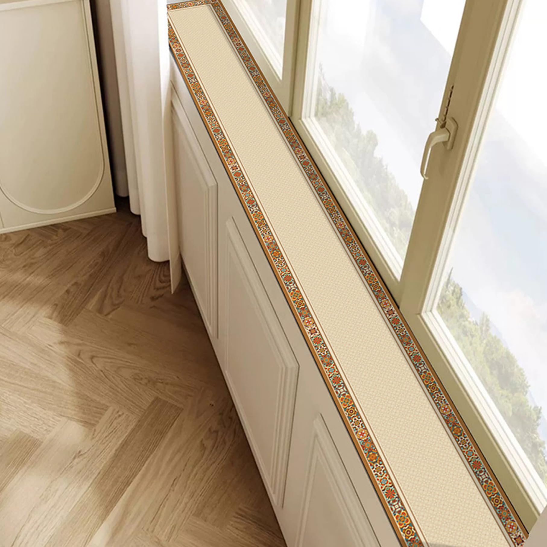 Window Sill Protector, Narrow Dustproof Window Sill Cover, Absorbent Windowsill Pads can be Cut for Bedroom Windows and Balconies, 7.9 * 78.7inch