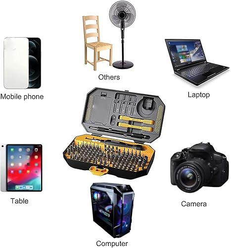 Miniatura 8 de Juego de destornilladores magnéticos, multifunción 145 en 1 juego de destornilladores pequeños con destornillador Torx T5 T6, kit de herramientas de