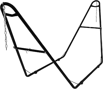 Sunnydaze Universal Double Hammock Stand Only - 550-Pound Capacity - Heavy-Duty Hammock Stand for Outside - Fits 9 to 14 Foot Hammocks - Black