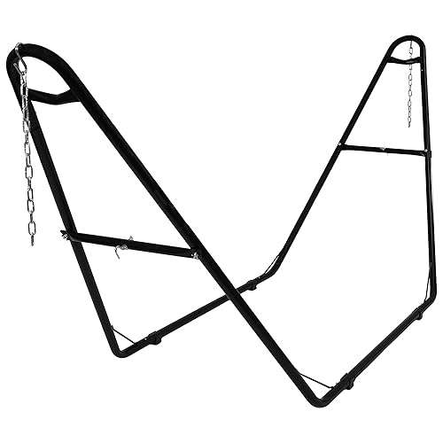 Sunnydaze Decor Universal Double Hammock Stand Only - 550-Pound Capacity - Heavy-Duty Hammock Stand for Outside - Fits 9 to 14 Foot Hammocks - Black
