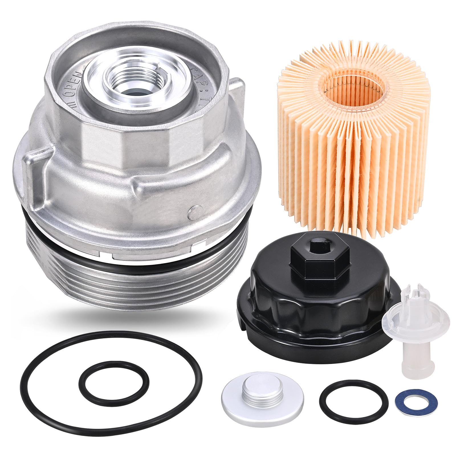 Yinlowa Aluminum Oil Filter Housing Cap Assembly Kit