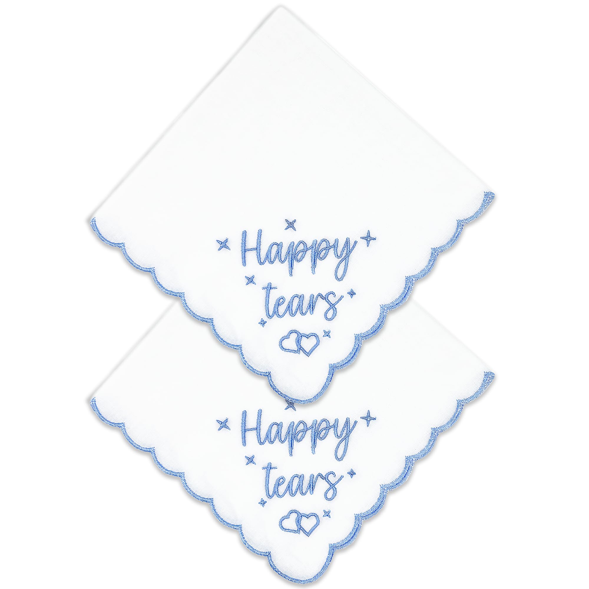 Lamyba Bride Gifts – Something Blue Gift for Bride, Wedding Handkerchief for bride Embroidered Happy Tears Handkerchief