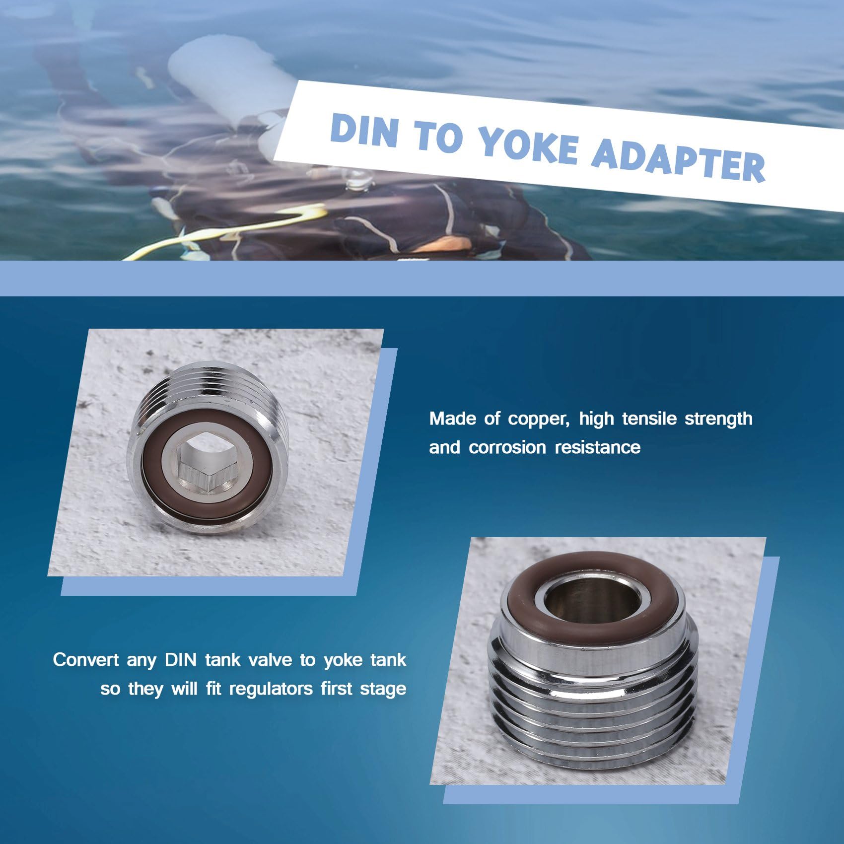1 StüCk Tauchen Tauchen Tank Ventil Adapter DIN Nach Einsatz Regulator Tauchen AusrüStung, Tauchen Regler