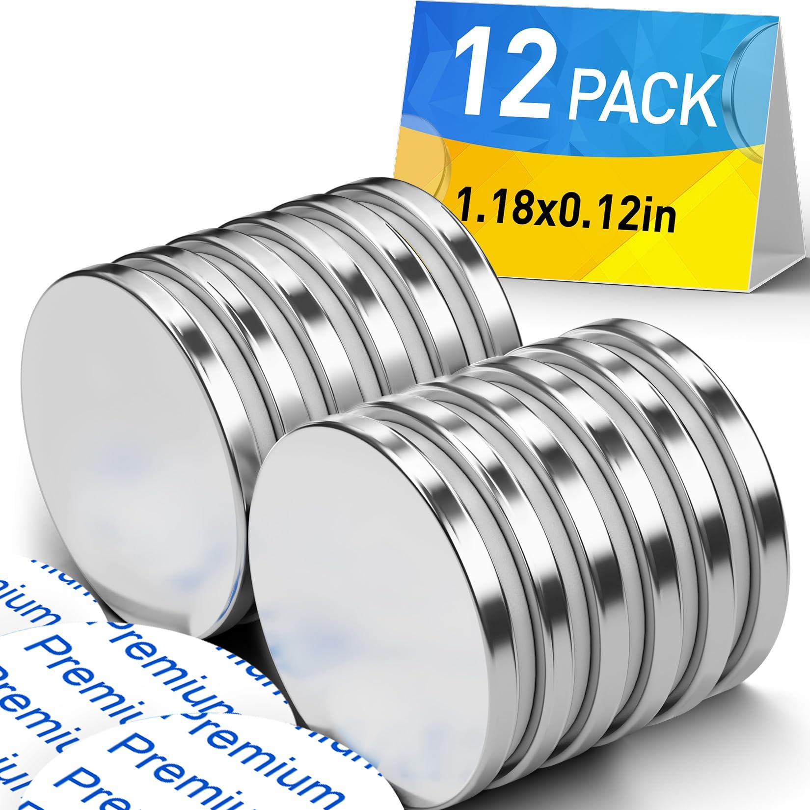 Grtard 8 Pack Neodymium Magnets Heavy Duty, 1.18” D x 0.12” H — Amazon image 8
